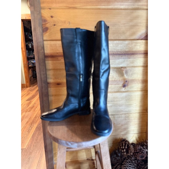 Telluride Clothing Company Shoes - Telluride Clothing Company Sally Black Leather Tall Knee‎ High Riding Boots NWT